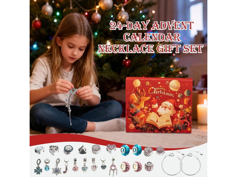  Calendrier de l'avent bijoux – bracelets, boucles d'oreilles et pendentifs à charms, compte à rebours de noël  - Conforama D