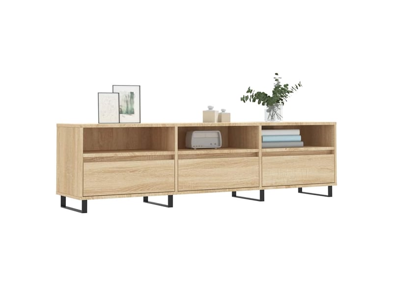  Meuble tv - banc tv - meuble de rangement chêne sonoma 150x30x44,5 cm bois d'ingénierie  - Conforama C