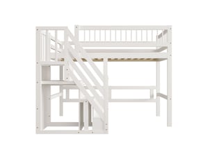 Lit mezzanine 90x200 cm <strong></strong>  <strong></strong> coloris blanc