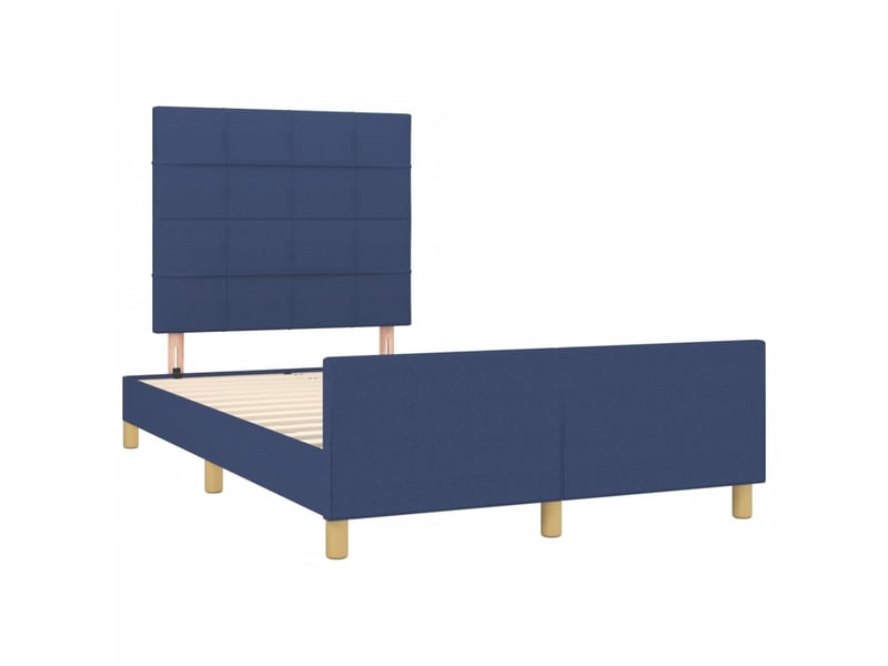  Lit double- lit adulte -  cadre de lit sans matelas bleu 120x190 cm tissu  - Conforama B