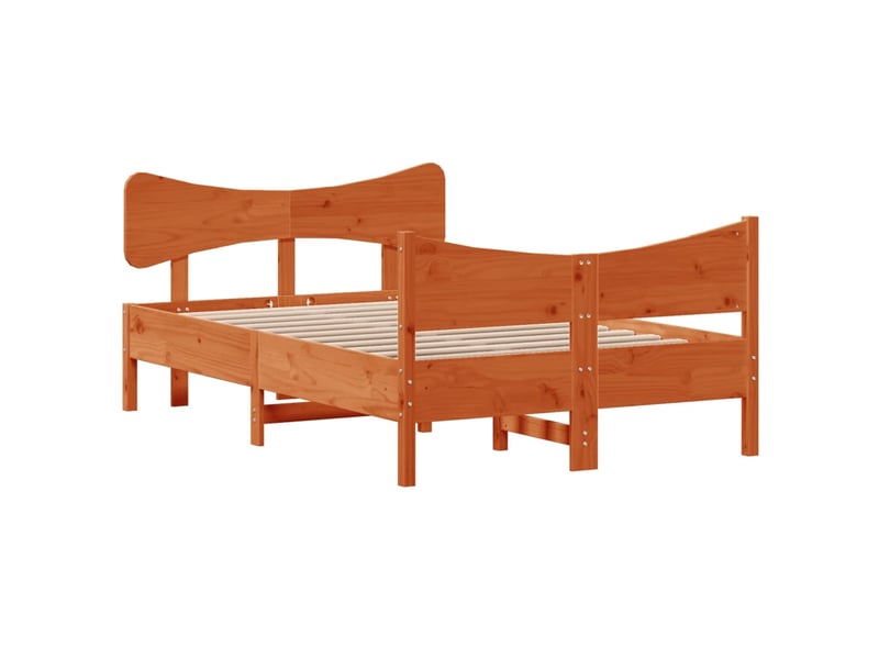  Lit double- lit adulte -  cadre de lit sans matelas  marron 120x190cm bois pin massif  - Conforama B