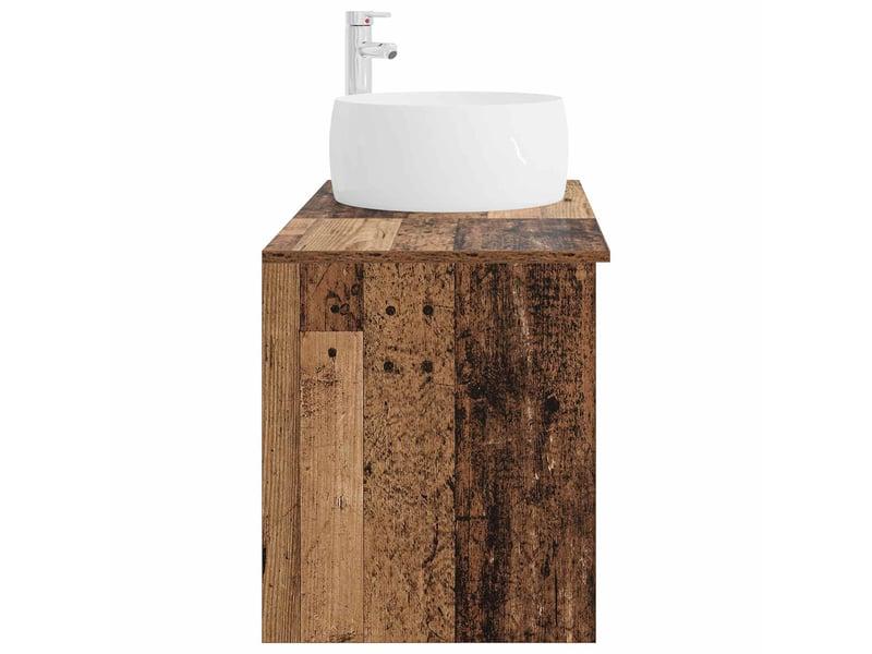 Ensemble de mobilier de salle de bain 2 pcs bois ancien shl8119 - Conforama E