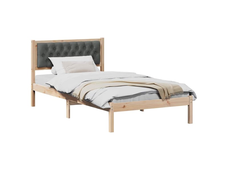  Lit simple- lit adulte -  cadre de lit gris foncé 100 x 200 cm pin massif  - Conforama B