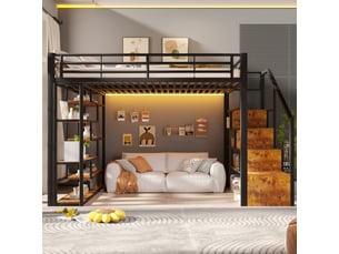 Lit mezzanine 140x200 cm <strong></strong>  <strong></strong> coloris noir