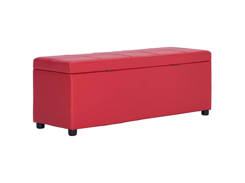  Banc d'entrée, banc d'intérieur avec compartiment de rangement 116 cm rouge similicuir  - Conforama D