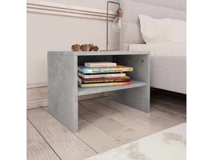 Lot de 2 tables de chevet - cabinet de chevet - table de nuit gris béton 40x30x30 cm bois ingénierie