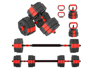 Ensemble d'haltères 6 en 1, réglables jusqu'à 30 kg, pour l'entraînement musculaire à domicile