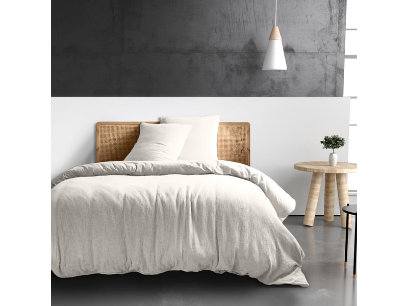  Housse de couette 240x260 cm gaze de coton blanc pur PD19122 - Conforama B