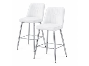 tabouret de bar <strong>OKWISH</strong> - blanc hauteur d'assise 68.5 cm vendu Par paire