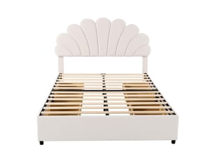 Lit avec rangement 140x200 cm MAISONORA   coloris beige