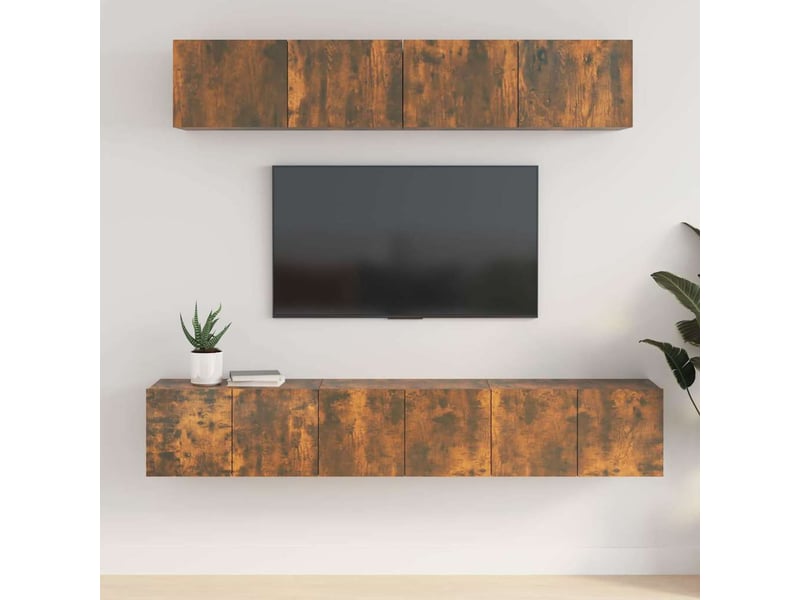  Ensemble de meubles tv 5 pcs chêne fumé bois d'ingénierie shl81796  - Conforama B