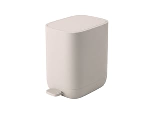 Panier de salle de bain rectangulaire avec pédale invi, 7 l, beige