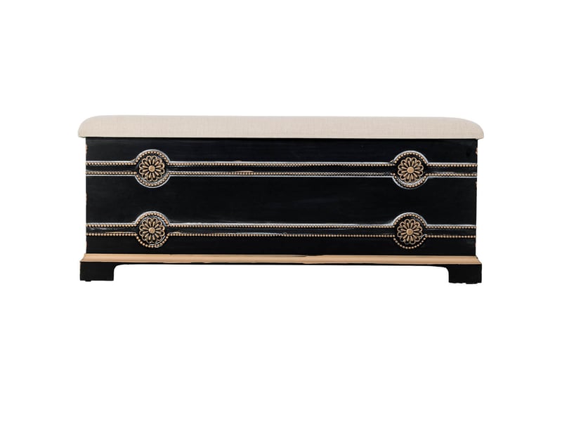  Banc en bois noir 120x43x48 cm h  - Conforama B