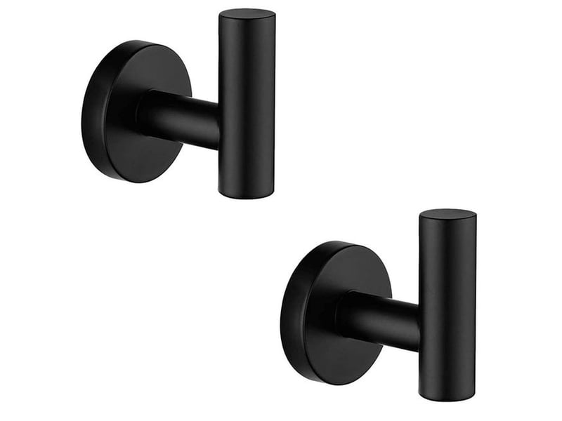 Lot de 2 crochets pour serviettes de bain noirs – porte-serviettes mural – pour cuisine, chambre, hôtel, piscine - Conforama A