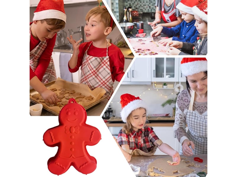  Moule à gâteau en silicone pour d'épices, bonhomme en d'épices, moule en silicone pour fondant, bonhomme en d'épices, moule à gâteau anti-adhésif  - Conforama D