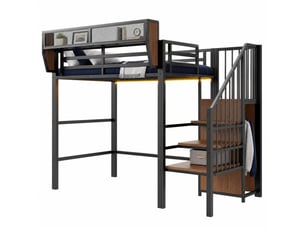 Lit mezzanine 90x200 cm <strong>MODENVIE</strong>  <strong></strong> coloris noir