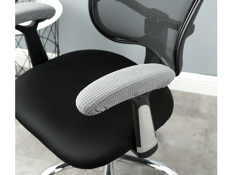  Housses d'accoudoirs grises en polyester pour chaise de bureau paire - amovibles, élastiques, lavables, imperméables - noires XLH-ZLS-009326ZLS - Conforama A