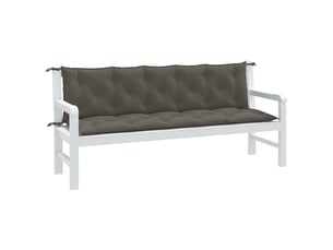 Lot de 2 coussins de banc de jardin, coussins d'assise gris foncé mélangé tissu cf58662