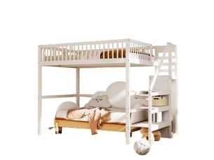 Lit mezzanine 140x200 cm WISHDOR coloris blanc