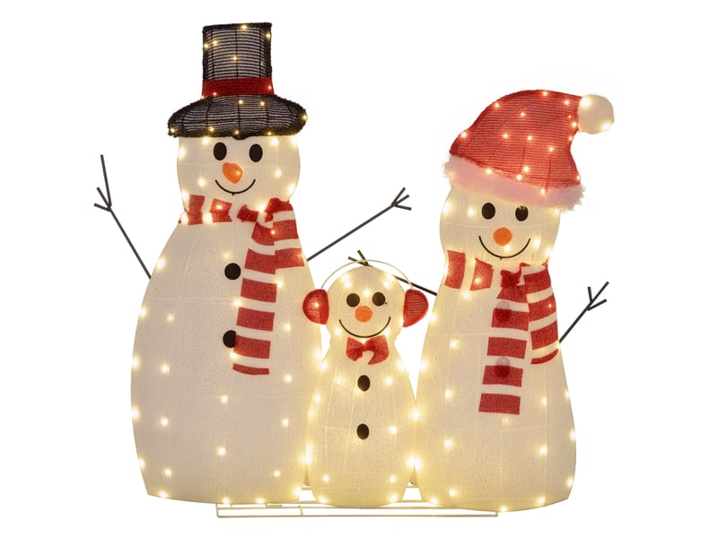  Famille de bonhommes de neige, 148 led, guirlande lumineuse de noël, résistante aux intempéries, finition brillante, blanche  - Conforama A
