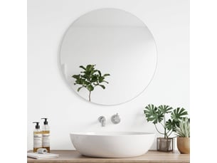 Miroir de salle de bain rond mural ø 70 cm en verre trempé hd sans cadre – miroir suspendu anti-buée, anti-corrosion et anti-explosion pour salle d'eau, chambre et entrée