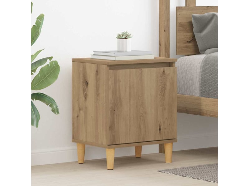 Table de chevet chêne artisanal 40 x 30 x 50 cm  - Conforama B