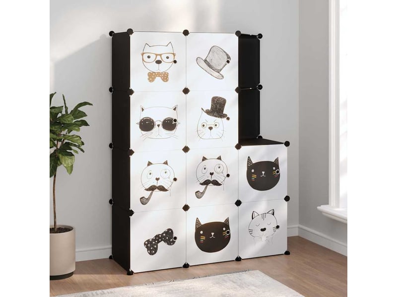  Armoire de rangement pour enfants avec 10 cubes noir pp  - Conforama B