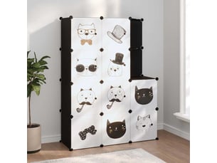 Armoire de rangement pour enfants avec 10 cubes noir pp