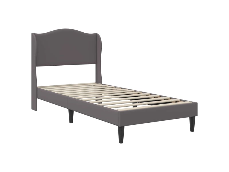  Lit simple- lit adulte -  cadre de lit avec tête de lit gris 80 x 200 cm simili cuir  - Conforama C