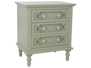 Table de chevet en bois vert 52x38x59 cm h