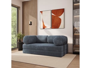 Canapé droit compressé convertible MASSENO ALVIO TILIA 85 + STELAZ 3 places Velours côtelé TILIA 85