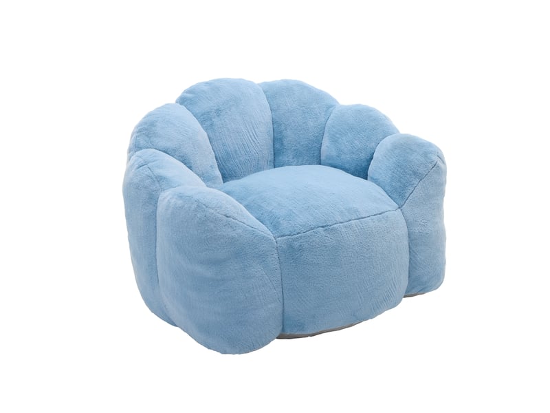  Fauteuil lotus 101x111x68 cm en velours bleu  - Conforama A