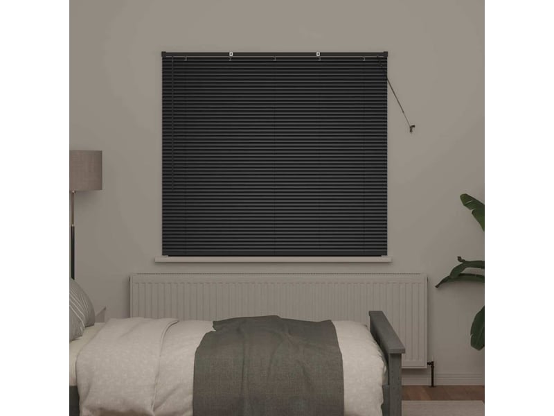 Store vénitien, store de fenêtre noir 130 x 145 cm 25 mm aluminium cf48071 - Conforama C