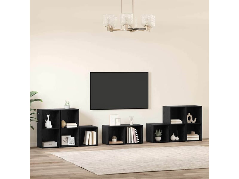  Ensemble de meubles tv 8 pc chêne noir bois d'ingénierie  - Conforama D