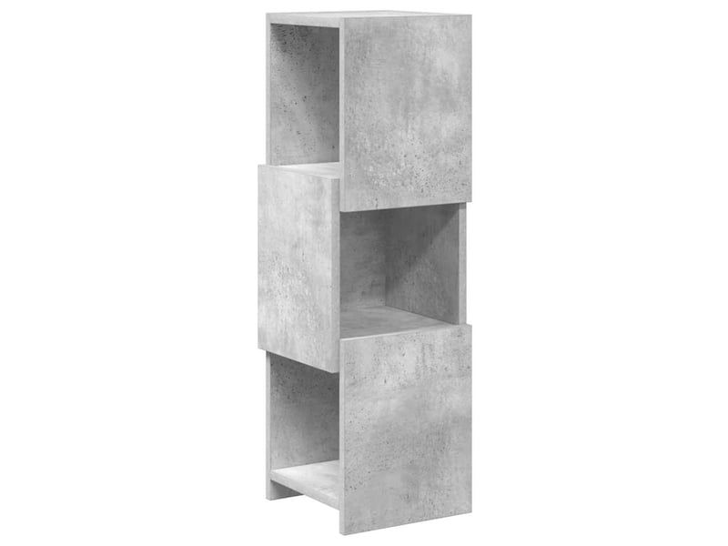  Meuble d'angle, meuble de rangement salon 25,5x25x80cm bois d'ingénierie gris béton  - Conforama A