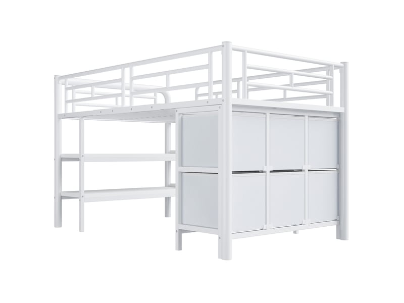  Lit superposé en métal blanc 90 x 200 cm  - Conforama E