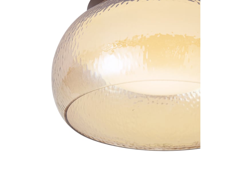  Art deco plafondlamp bruin met amber glas incl. Led 3-staps dimbaar - thimble  - Conforama B