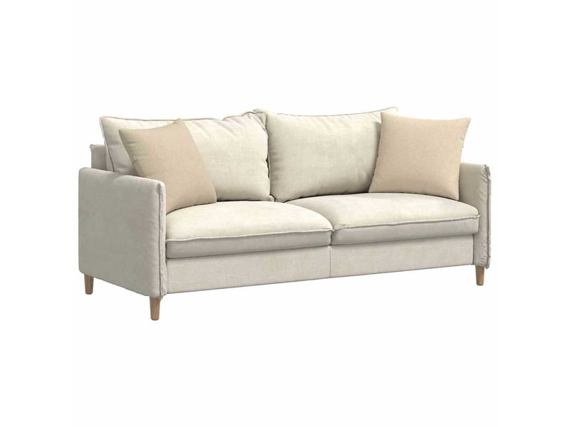 Lot de 2 coussins de canapé, coussins décoratifs tissu crème 45 x 45 cm cf58811 - Conforama C