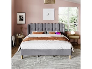 Lit combiné 180x200 cm SOGEU coloris gris
