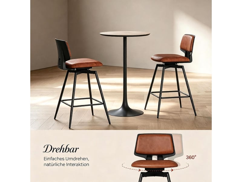  Chaise de cuisine dossier ergonomique tabouret de bar élégant tabouret de bar haut de gamme style moderne  - Conforama D