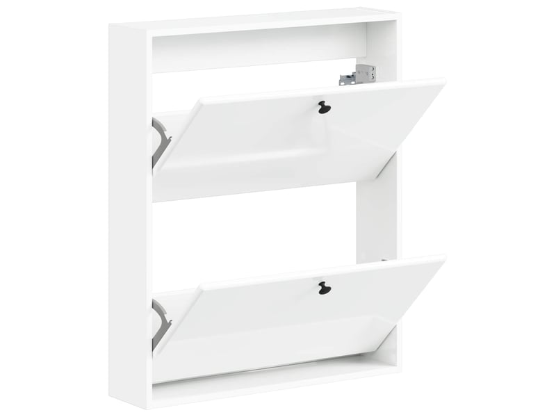  Meuble à chaussures mural, armoire à chaussures breda 71x17x86 cm blanc brillant  - Conforama C