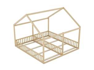 Lit cabane 90x200 cm coloris naturel