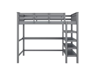 Lit mezzanine 140x200 cm <strong>ZOVIRA</strong> <strong></strong> coloris gris