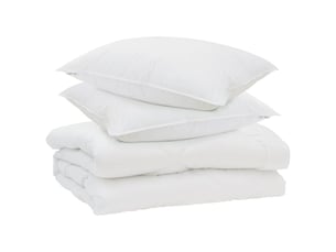 Couette avec oreiller 3 pcs - duvet blanc microfibre