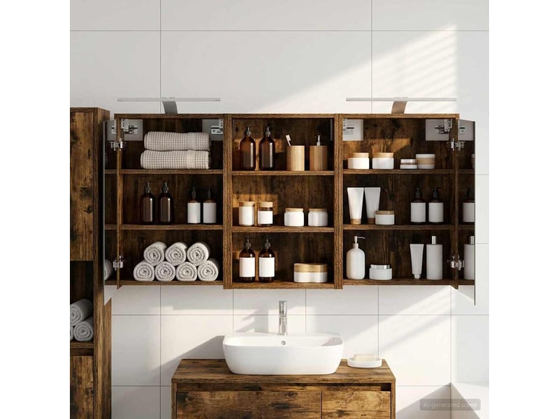  Ensemble de meubles de salle de bain 3 pcs 126x16x62.5 cm shl6606  - Conforama B