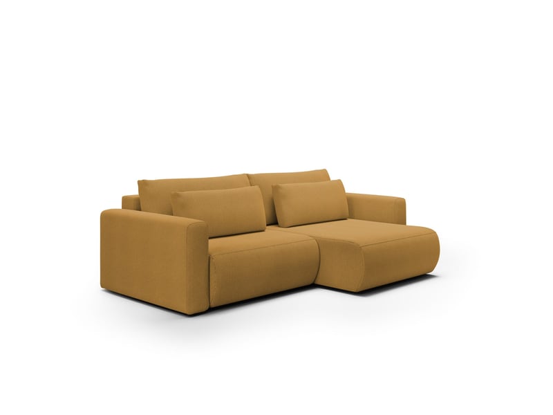  Canapé d'angle convertible 5 places welly jaune  - Conforama A