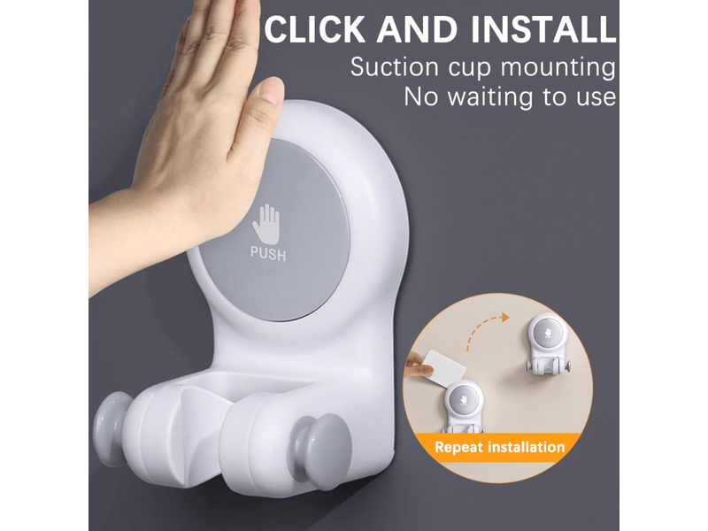  Support de douchette rotatif 360° ventouse - fixation sans percage universelle pour pommeau de douche  - Conforama E
