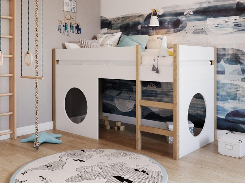  Yappygrott - lit mi-hauteur 90x200 cm - blanc 4754010388424 - Conforama C
