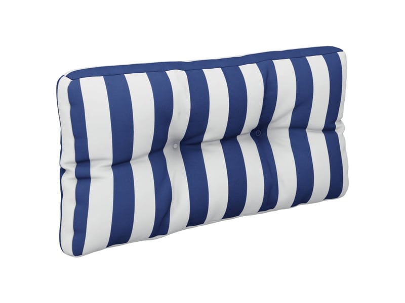  Coussin de palette, coussin de chaise, coussin de canapé rayures bleues et blanches 80x40x12 cm tissu cf55425  - Conforama D
