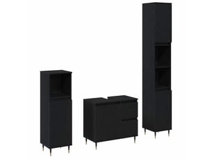 Ensemble de mobilier de salle de bain 3 pc chêne noir cf64322